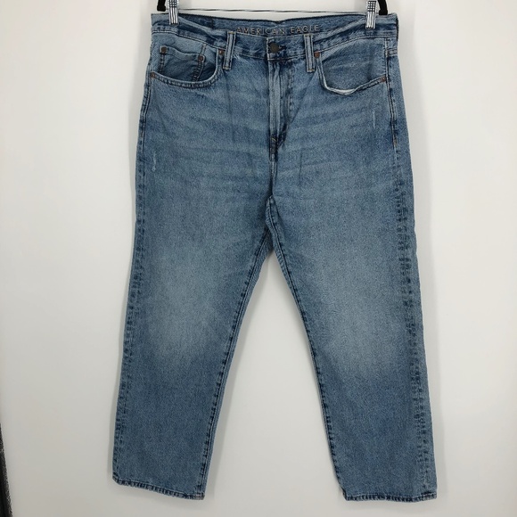 American Eagle Outfitters Other - American Eagle Mens Relaxed Straight Jeans Size 36x29 Light Wash